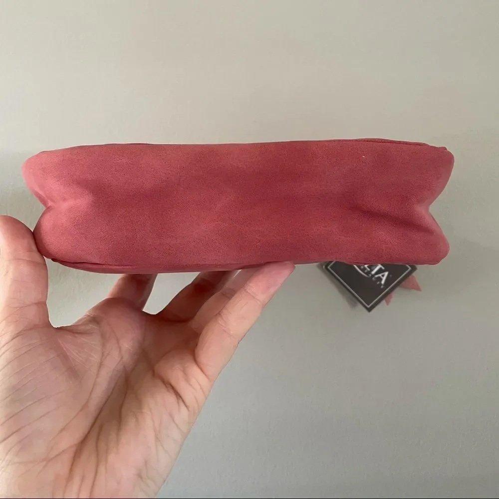 NWT Suede Zippered Cosmetic Bag Toiletry Pouch